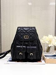 Bagsaaa Medium Dior Caro Backpack Black Macrocannage Lambskin - 23 x 26.7 x 12.5 cm - 1