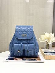 Bagsaaa Medium Dior Caro Backpack Blue Macrocannage Lambskin - 23 x 26.7 x 12.5 cm - 1