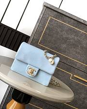 Bagsaaa Chanel AS5218 Mini Flap Bag Grained Light Blue - 13 × 17.5 × 6 cm - 1