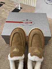 Bagsaaa Prada Suede Loafers Brown & Shearling lining - 3