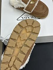 Bagsaaa Prada Suede and shearling slippers brown - 3