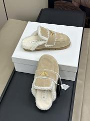 Bagsaaa Prada Suede and shearling slippers beige - 2