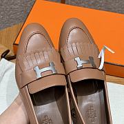 Bagsaaa Hermes Royal loafer brown & silver - 3