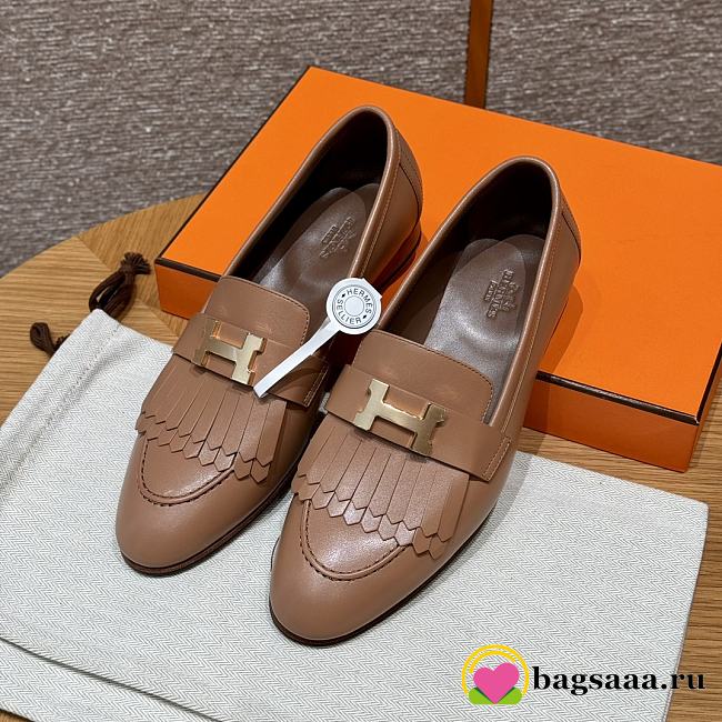 Bagsaaa Hermes Royal loafer brown & gold - 1