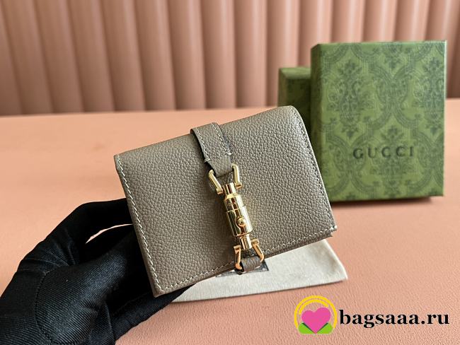 Bagsaaa Gucci Jackie 1961 card case wallet 645536 taupe - 1