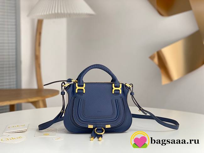 Bagsaaa Chloe Marcie mini double carry bag blue - 21*16*8cm - 1