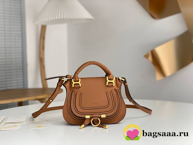 Bagsaaa Chloe Marcie mini double carry bag brown - 21*16*8cm - 1