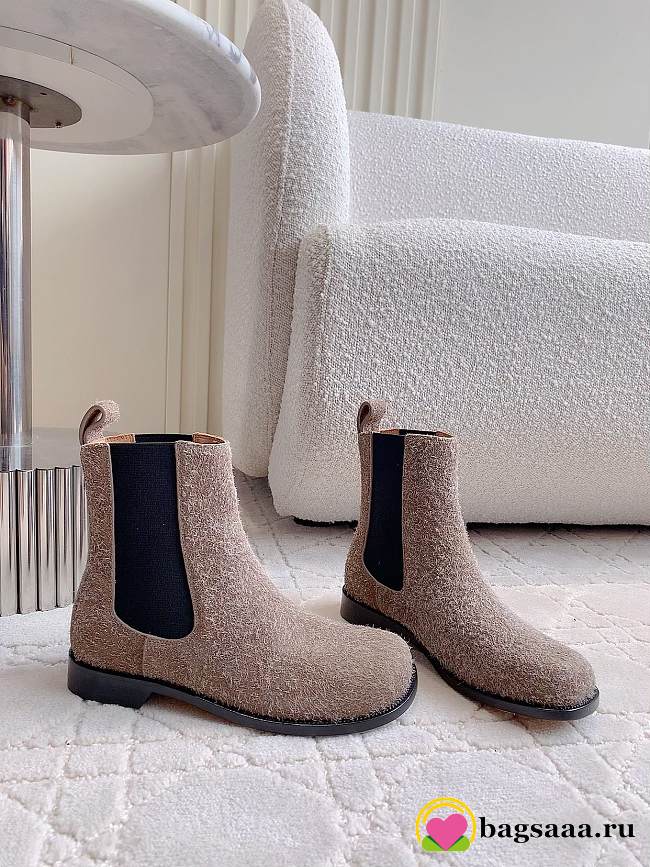 Bagsaaa Loewe Campo Chelsea boot in brushed suede khaki - 1