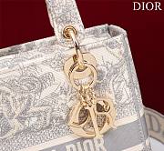 Bagsaaa Dior Medium Dioriviera Lady D-Lite Bag Gray Toile de Jouy Embroidery - 24 x 21 x 12 cm - 3