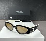 Bagsaaa Chanel Cat Eye Sunglasses Black & White - Lenses: Beige - 2