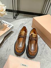 Bagsaaa Miumiu Leather lace-up shoes brown - 1