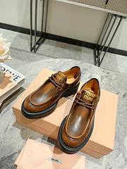 Bagsaaa Miumiu Leather lace-up shoes brown - 4