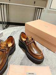 Bagsaaa Miumiu Leather lace-up shoes brown - 3