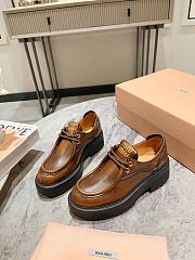 Bagsaaa Miumiu Leather lace-up shoes brown - 2