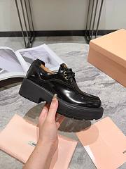 Bagsaaa Miumiu Leather lace-up shoes black - 4