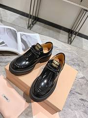 Bagsaaa Miumiu Leather lace-up shoes black - 2