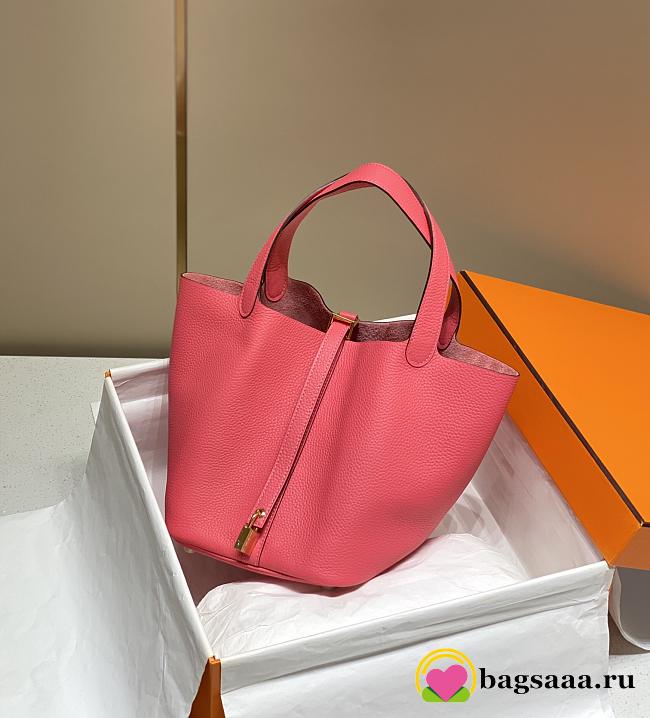 Bagsaaa Hermes Picotin Lock 22 Pink Togo & Gold - 1