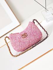 Bagsaaa Chanel 19 Clutch With Chain Cotton Pink Tweed - 20cm - 1