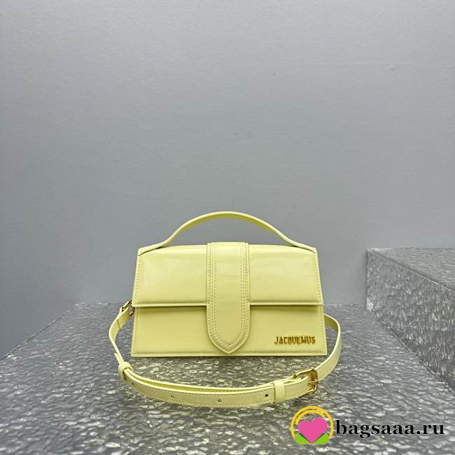 Bagsaaa Jacquemus The Bambino Small flap bag light yellow - 18x9cm - 1