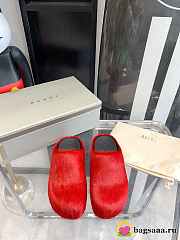 Bagsaaa Marni Red Fur Slippers - 1