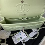 Bagsaaa Chanel Flap Bag Light Green Lambskin & Silver Hardware - 23cm - 3