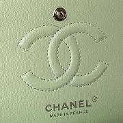 Bagsaaa Chanel Flap Bag Light Green Lambskin & Silver Hardware - 23cm - 2