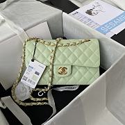 Bagsaaa Chanel Flap Bag Light Green Lambskin & Gold Hardware - 23cm - 1