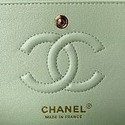 Bagsaaa Chanel Flap Bag Light Green Lambskin & Gold Hardware - 23cm - 3