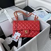 Bagsaaa Chanel Flap Bag Red Lambskin & Gold Hardware - 23cm - 1