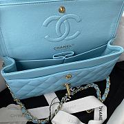 Bagsaaa Chanel Flap Bag Blue Lambskin & Gold Hardware - 23cm - 3