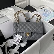 Bagsaaa Chanel Flap Bag Gray Lambskin & Gold Hardware - 23cm - 1