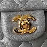 Bagsaaa Chanel Flap Bag Gray Lambskin & Gold Hardware - 23cm - 2