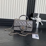 Bagsaaa Chanel Mini Classic Handbag With Top Handle AS2431 GrayGray Patent - 12 × 20 × 6 cm - 1