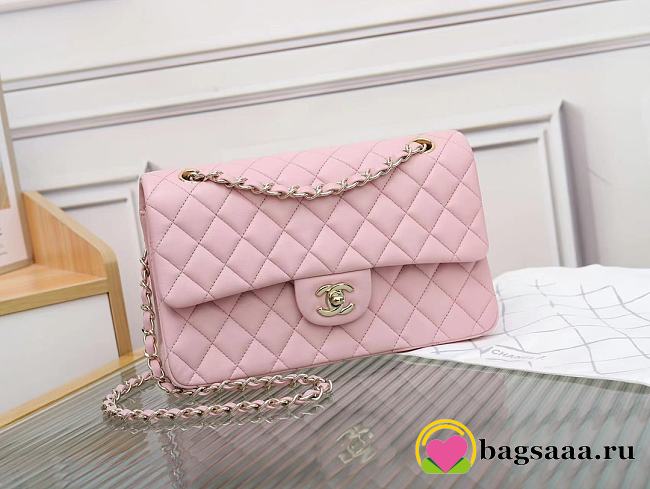 Bagsaaa Chanel Classic 11.12 Handbag Lambskin & Gold-Tone Metal Light Pink  A01112 -  15.5 x 25.5 x 6.5cm - 1