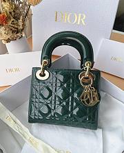 Bagsaaa Dior Mini Lady Green Patent - 17cm - 1