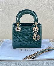 Bagsaaa Dior Mini Lady Green Patent - 17cm - 3