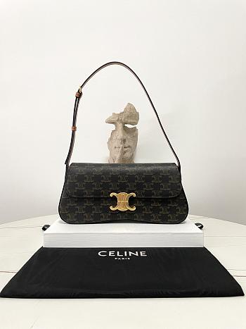 Bagsaaa Medium Celine Lola Bag In Triomphe Canvas And Calfskin - 28 x 12 x 5 CM