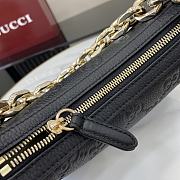 Bagsaaa Gucci GG Emblem Small Shoulder Bag ‎815409 Black - 25x20x5cm - 3