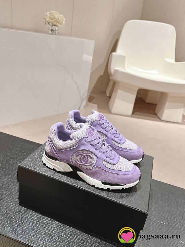 Bagsaaa Chanel Sneakers Lilac & Purple Wool Tweed G39066 - 1