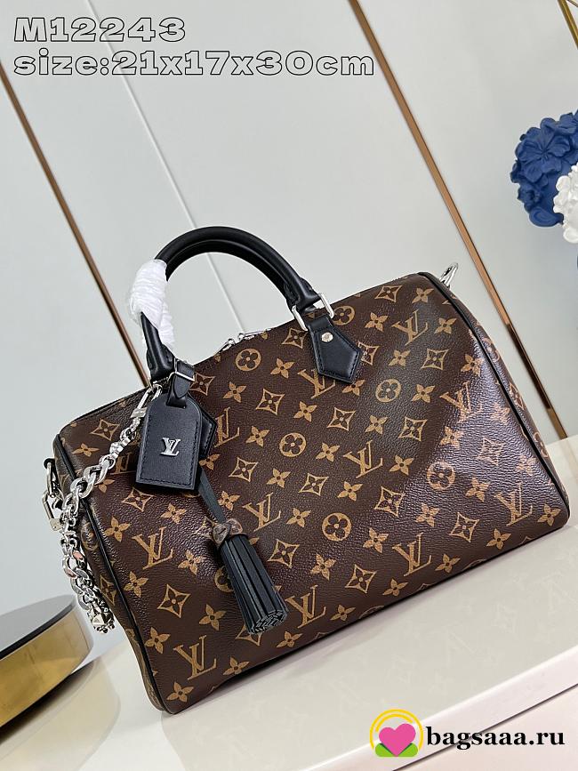 Bagsaaa Louis Vuitton M12243 Speedy Soft 30 Dark Monogram - 30 x 21 x 17 cm - 1