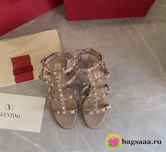 Bagsaaa Valentino Rockstud Ankle Strap Sandal 9cm Nude & Gold - 1