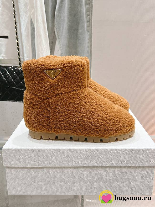 Bagsaaa Prada Shearling Booties Caramel  - 1