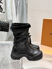 Bagsaaa Louis Vuitton Ruby Flat Ankle Boot Black nylon - 1