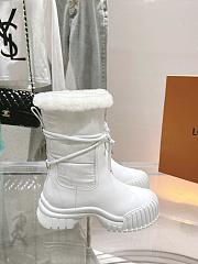 Bagsaaa Louis Vuitton Ruby Flat Ankle Boot White nylon - 1