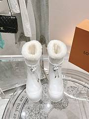 Bagsaaa Louis Vuitton Ruby Flat Ankle Boot White nylon - 4