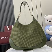 Bagsaaa Gucci B medium shoulder bag 815924 dark green suede - 49 x 46 x 4cm - 1