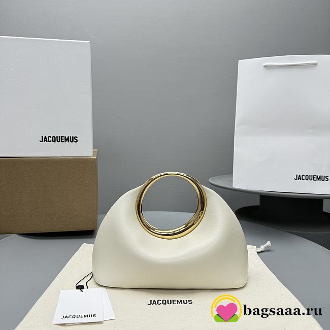 Bagsaaa Jacquemus The small Calino Mini ring handbag light ivory - 22.5*16.5*8.5 cm - 1