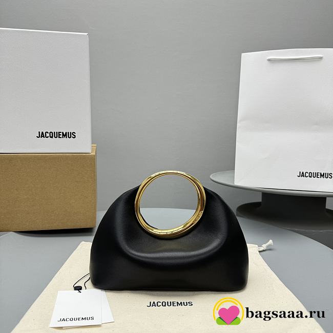 Bagsaaa Jacquemus The small Calino Mini ring handbag black - 22.5*16.5*8.5 cm - 1