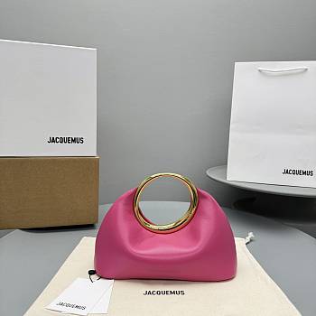 Bagsaaa Jacquemus The small Calino Mini ring handbag pink - 22.5*16.5*8.5 cm