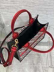 Bagsaaa Dioramour Small Dior Book Tote Red Dior Lily of the Valley Embroidery with Black Calfskin - 26.5 x 22 x 14 cm - 4